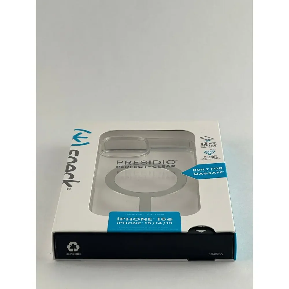 Speck Presidio Perfect-Clear iPhone 16e/15/14/13 MagSafe Case NWT MSRP: $55.00